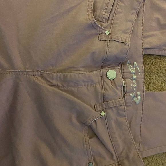 Seven 7 Womens High Rise Waist Jeans Skinny Stretch Com Mauve Pink Sz 12 - Picture 4 of 11